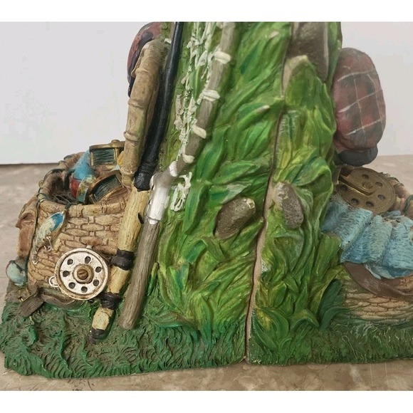 Retro Vintage Fishing-Themed Bookends -‎ Americana Collection - Great Condition - Picture 6 of 9